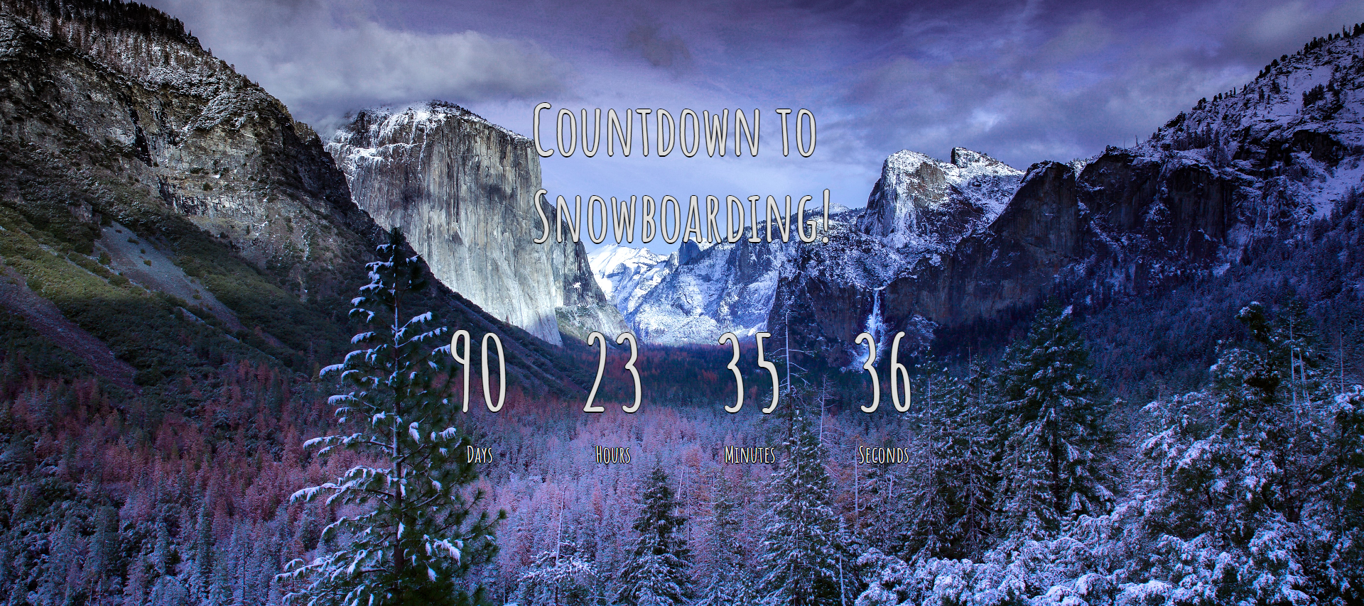 Screenshot of project titled Countdown