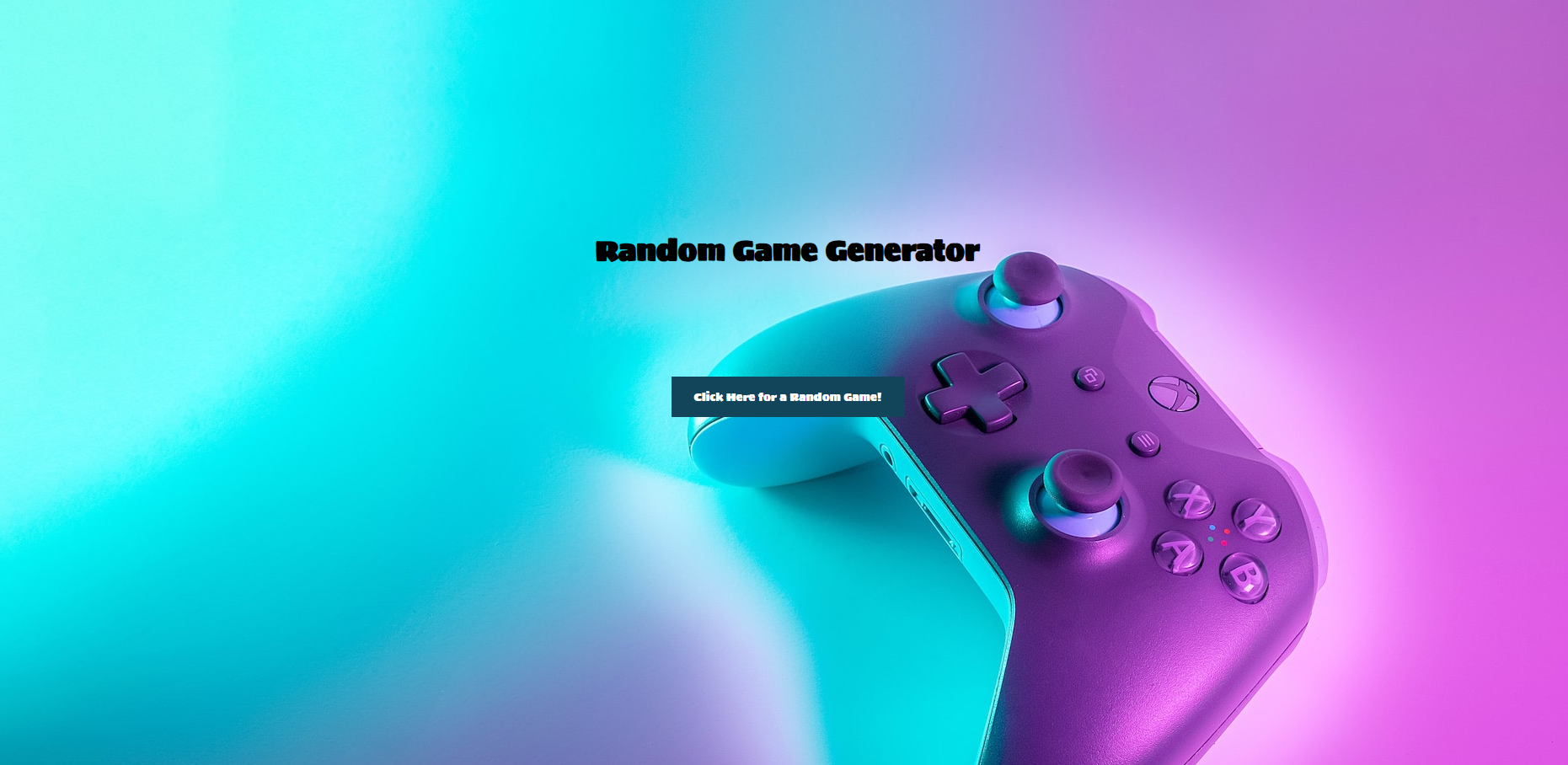 Screenshot of project titled Random Game Generator